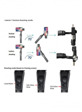 3-Axis Handheld Smartphone Gimbal Stabilizer Black