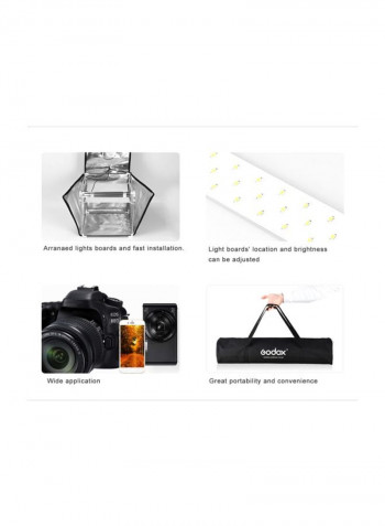 LED Mini Photography Studio Shooting Tent 40x40x40centimeter Black