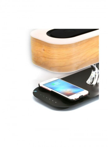 Bluetooth Speaker Desk Lamp With Wireless Phone Charger Brown/White/Black