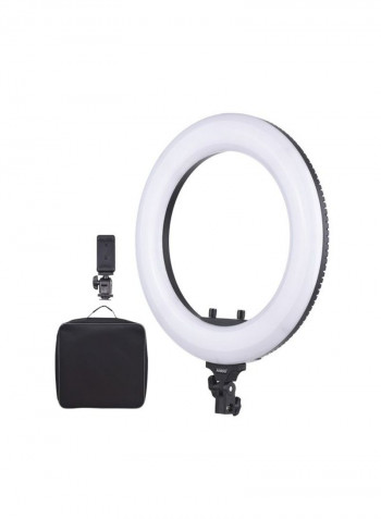 LED Ring Light With Phone Holder Black