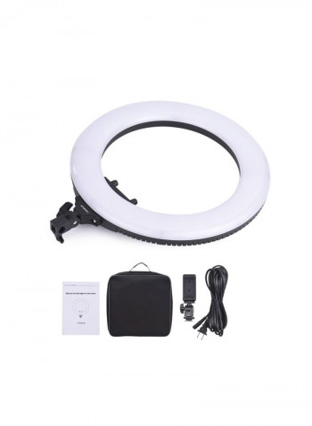 LED Ring Light With Phone Holder Black
