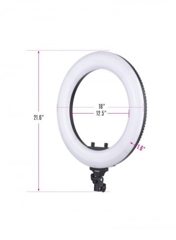 LED Ring Light With Phone Holder Black