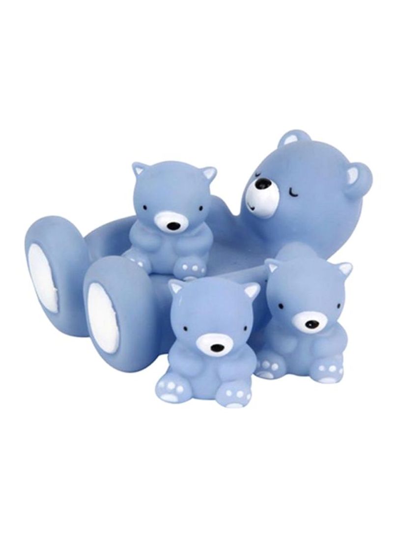 4-Piece Bear Silicone Baby Bath Toys Set Big Bear (16x10), Small Bear (5x4)cm