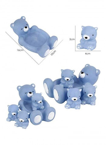 4-Piece Bear Silicone Baby Bath Toys Set Big Bear (16x10), Small Bear (5x4)cm