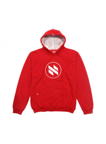 Fashionable Printed Hoodie Red