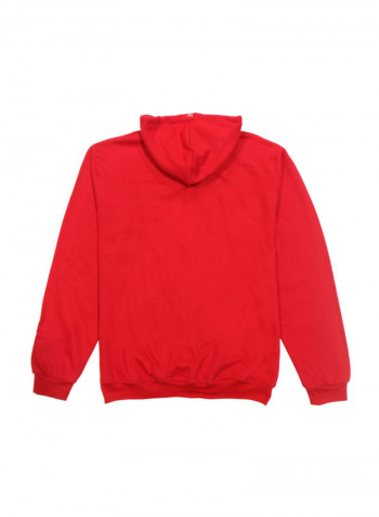 Fashionable Printed Hoodie Red