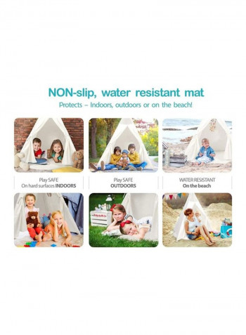 Five Poles Kids Play Tent Cotton Canvas Tipi For Baby Playhouse