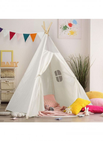 Five Poles Kids Play Tent Cotton Canvas Tipi For Baby Playhouse