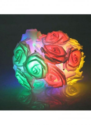 LED Rose Flower Battery Operated String Light Red/Blue/Yellow 9x17cm