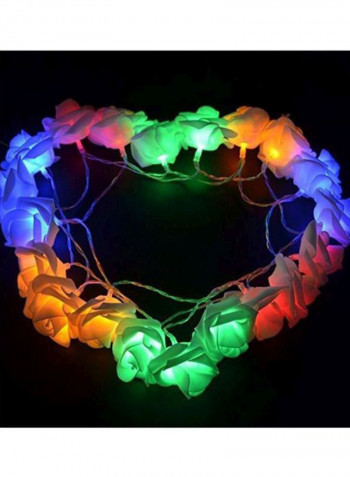 LED Rose Flower Battery Operated String Light Red/Blue/Yellow 9x17cm