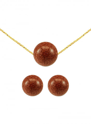 10K Gold Sunstone Jewellery Set