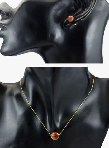 10K Gold Sunstone Jewellery Set