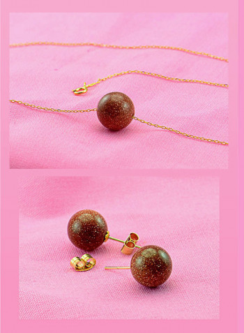 10K Gold Sunstone Jewellery Set