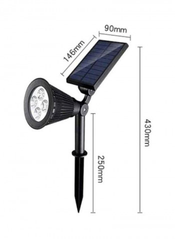 LED Solar Spotlight Wall Lighting Black 9x16centimeter