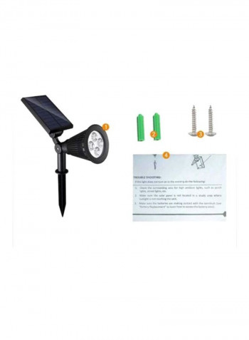 LED Solar Spotlight Wall Lighting Black 9x16centimeter