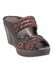 092-2012 Peep Toe Wedge Sandals Black / Red reviews 092-2012 Peep Toe Wedge Sandals Black / Red