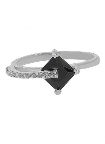 Italian Silver 925 Princess Cut Shaped Pendant Set Silver