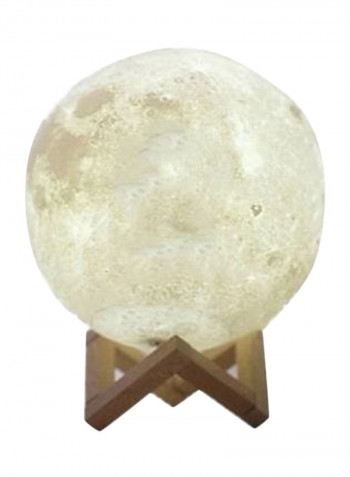 3D Printed Moon Night Light White 14x19centimeter