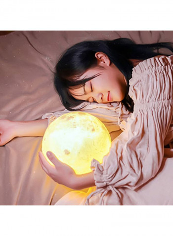 3D Printed Moon Night Light White 14x19centimeter