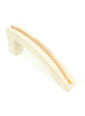 5-Piece Gold Leaf Designs Embedded Zircon Stones Studded Jewelry Set