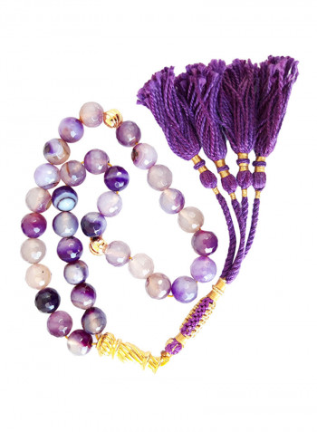 Natural Agate Prayer Beads Purple
