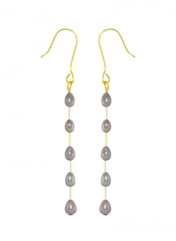 10 Karat Gold Pearls Opera Drop Earrings