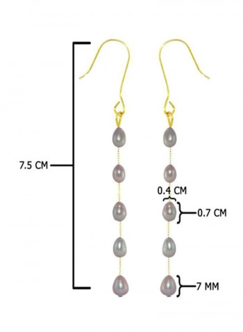 10 Karat Gold Pearls Opera Drop Earrings