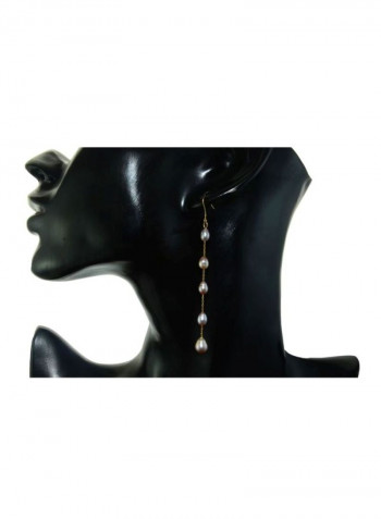 10 Karat Gold Pearls Opera Drop Earrings