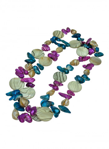 18 Karat Gold Pearl Beads Long Multi-stand Necklace