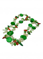 18 Karat Gold Pearl Beads Long Multi-stand Necklace