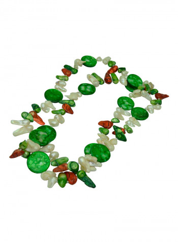 18 Karat Gold Pearl Beads Long Multi-stand Necklace
