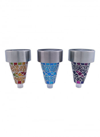 3-Piece Solar Energy Powered Decoration LED Light Multicolour 10x18centimeter