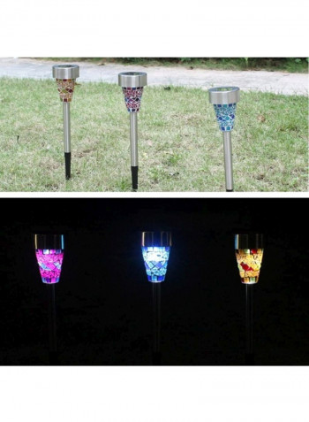3-Piece Solar Energy Powered Decoration LED Light Multicolour 10x18centimeter