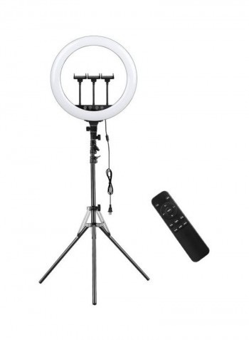 Bi-Colour Dimmable LED Ring Video Light Set White