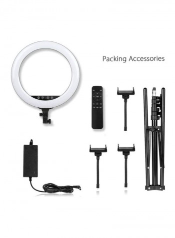 Bi-Colour Dimmable LED Ring Video Light Set White