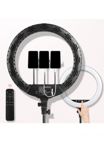 Bi-Colour Dimmable LED Ring Video Light Set White