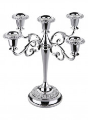 5 Light Rose Candelabra Silver 26cm reviews 5 Light Rose Candelabra Silver 26cm
