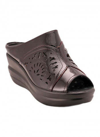 Slip-On Wedge Sandals Black