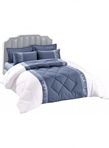 6-Piece Comforter Set Microfiber Blue 240x 260cm