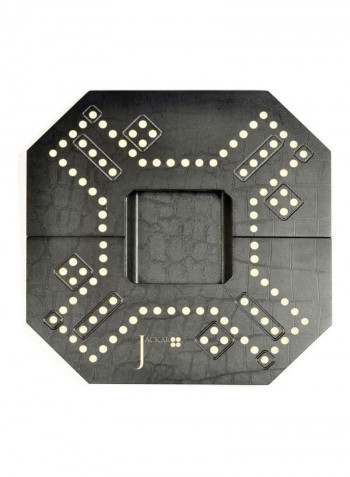 VIP Jackaroo Black Leather 4 Player Board Game 40 x 40 x 1.8cm