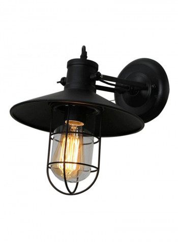 European Round Glass Wall Lamp Black 16x28centimeter