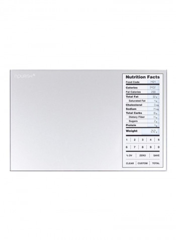 Nourish Digital Kitchen Food Scale Silver 9.25x6.1x1inch