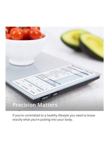 Nourish Digital Kitchen Food Scale Silver 9.25x6.1x1inch