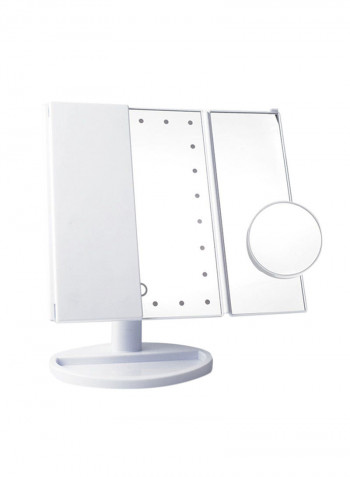 22 LED Light Tri-Fold Vanity Mirror Light White 8x19centimeter
