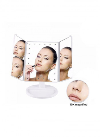22 LED Light Tri-Fold Vanity Mirror Light White 8x19centimeter