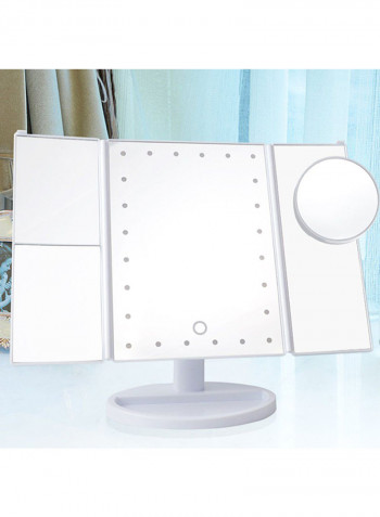 22 LED Light Tri-Fold Vanity Mirror Light White 8x19centimeter