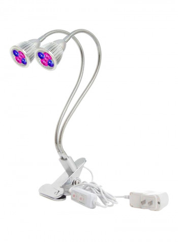 10W Desk Clip Dual Head LED Plant White 6x12centimeter