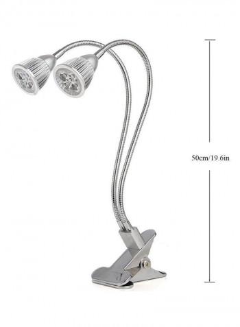 10W Desk Clip Dual Head LED Plant White 6x12centimeter