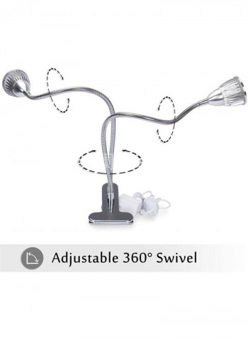 10W Desk Clip Dual Head LED Plant White 6x12centimeter