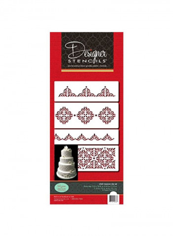 4-Piece Decorative Cake Stencils Red/White